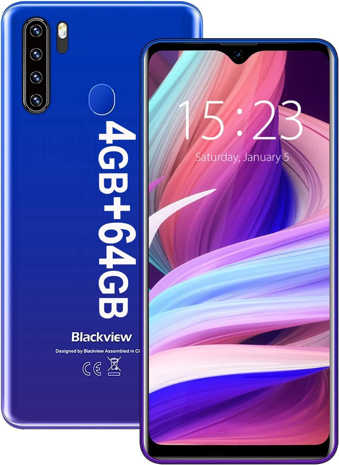 Unlocked Smartphones, A80Plus, 4G Bundle Android 10 OS Android Phone, Dual Sim Unlocked Cell Phones, 4GB+64GB ROM, 6.5" HD+ Fingerprint Face Detection, 4680Mah Capacity Battery Tmobile Phone