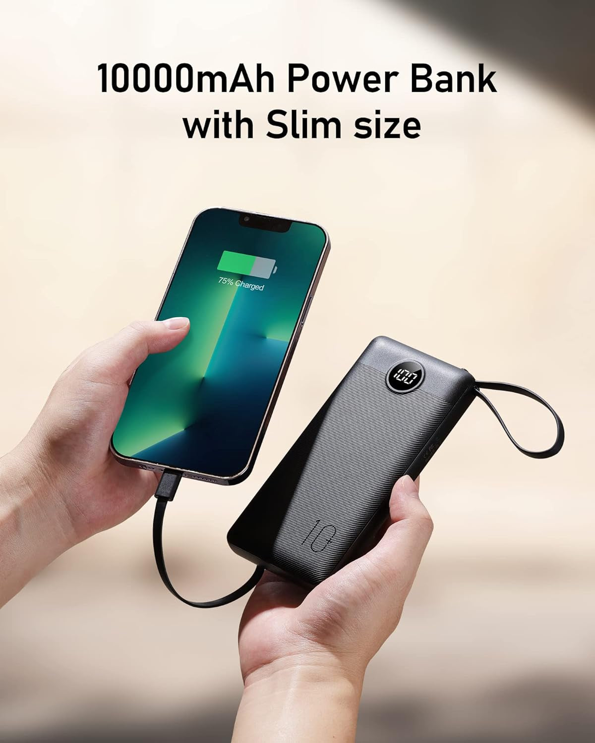 Portable Charger Built-In Cables,10000Mah Power Bank for Iphone,Fast Charge USB C Battery Pack Travel Essentials Powerbank Compatible with Iphone 17/16/15/14, Samsung S25/24, Android, Etc
