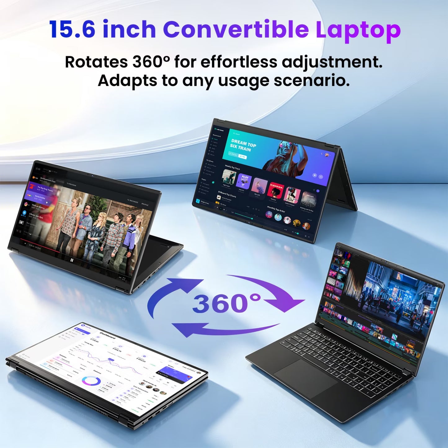 15.6" Laptop 2 in 1 Touchscreen, Windows 11 Laptop Computer, Intel I3-1215U (6C/8T, up to 4.4Ghz), 8GB RAM 128GB SSD, Backlit Keyboard, Wi-Fi 6, 1 Free Office 365