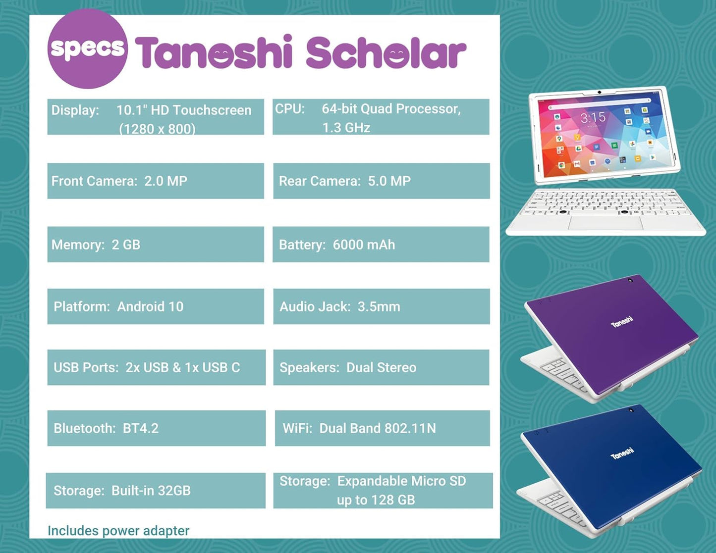 Scholar Kids Computer a Kids Laptop for Ages 6-12, 10.1" HD Touchscreen Display (Purple)