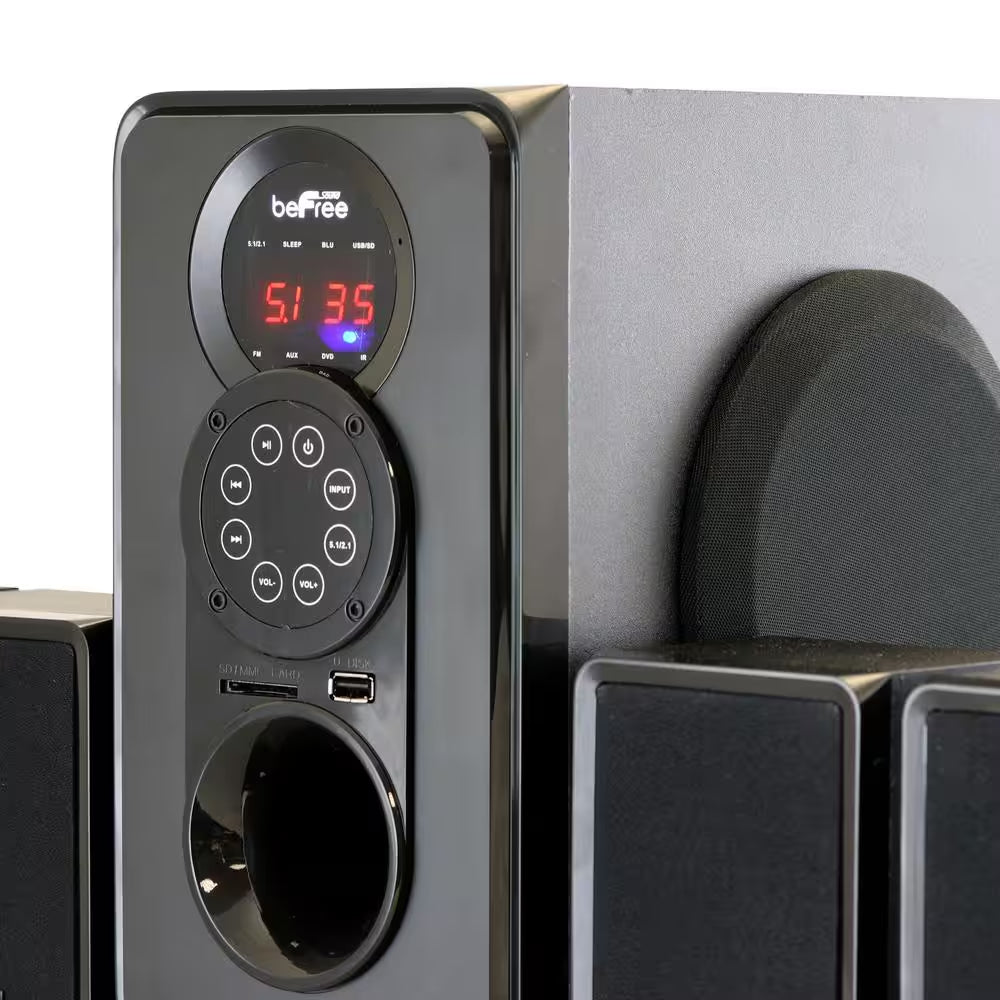 5.1-Channel Surround Sound Bluetooth Speaker System in Black