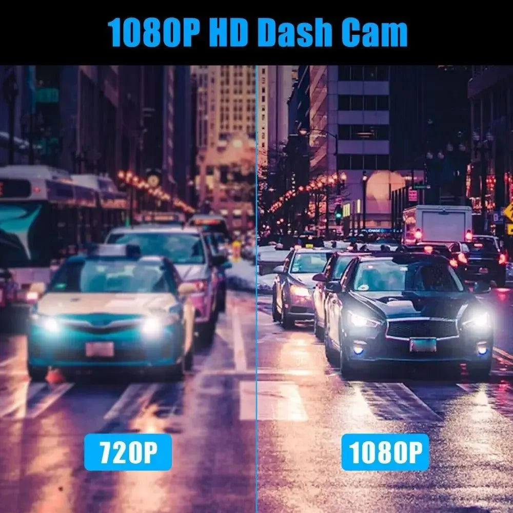 Car Dual Lens Dash Cam HD 1080P Front/Rear/Inside Video Recorder Camera G-Sensor