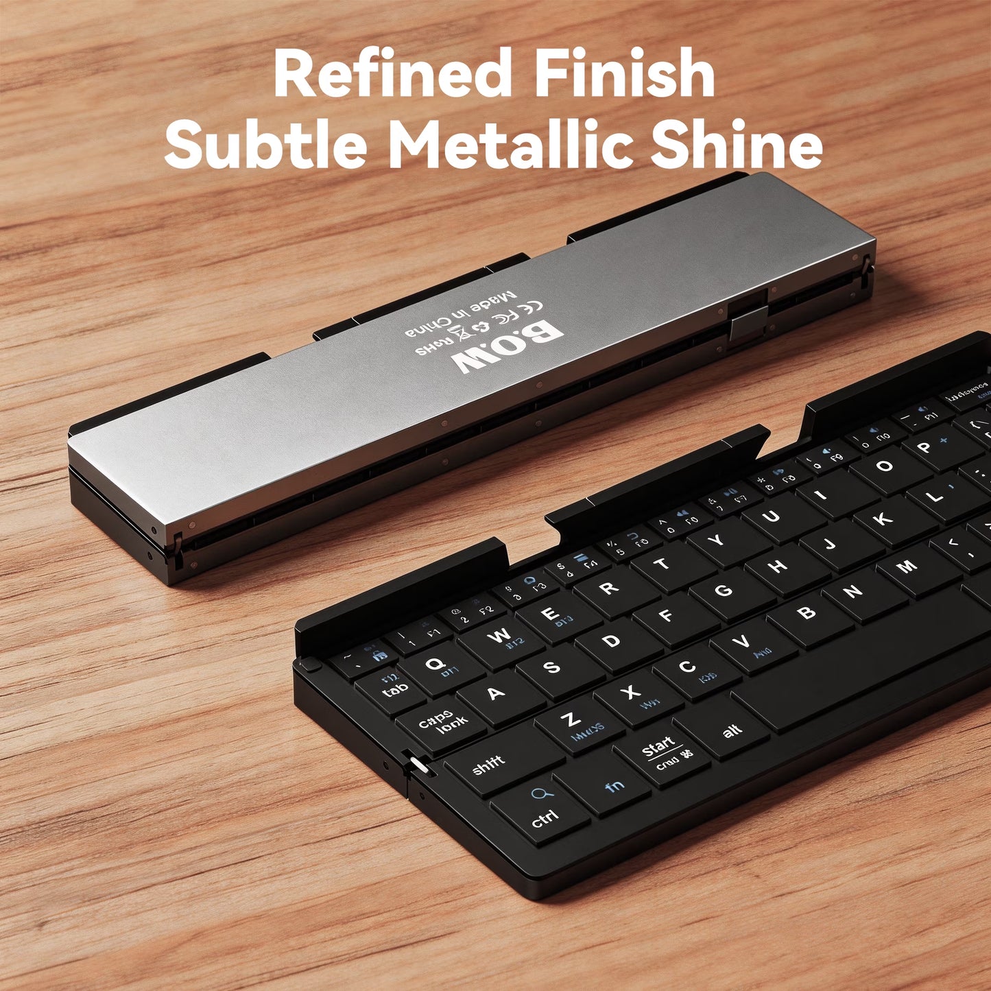 Foldable Bluetooth Keyboard with Magnetic Stand,Mini Keyboard for Tablet,Phones.Travel(Black)