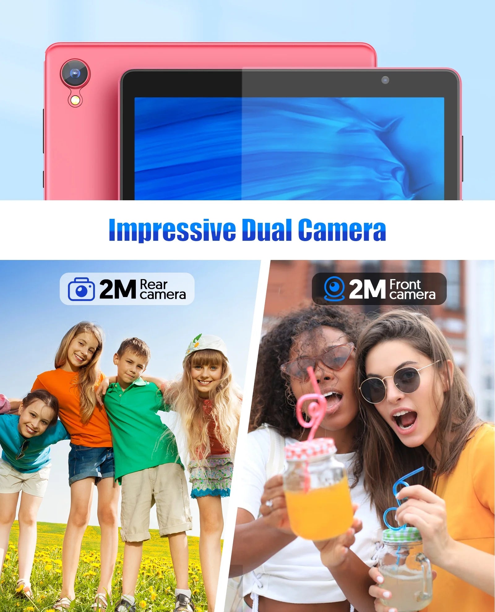 10 Inch Android 14 Tablet, 4GB RAM 32GB ROM, 1TB Expandable, Quad-Core, Wifi, Dual Camera