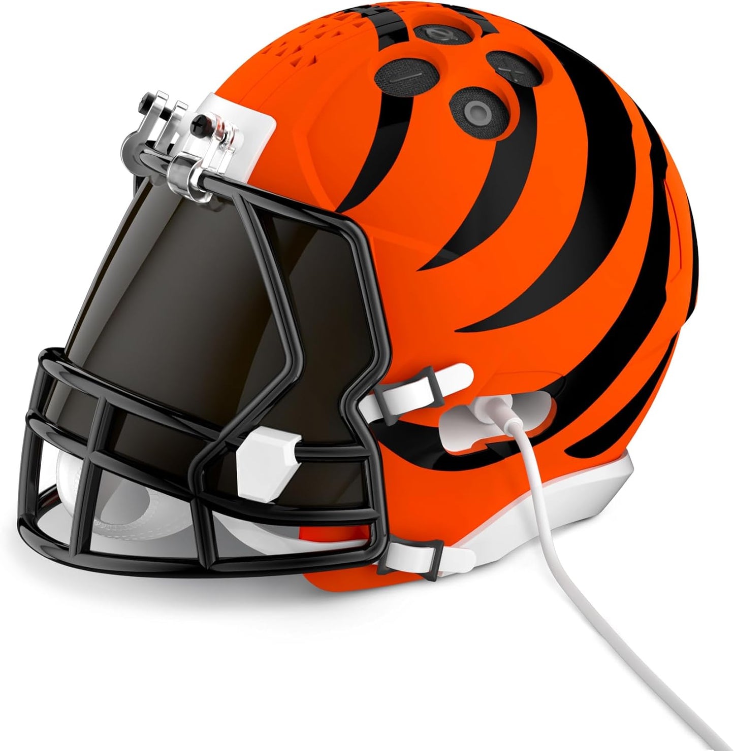 NFL Echo Dot Bundle: Includes Echo Dot | Charcoal and Limited-Edition NFL Helmet Stand | Cincinnati Bengals. Available in All 32 NFL Team Designs. While Supplies Last.