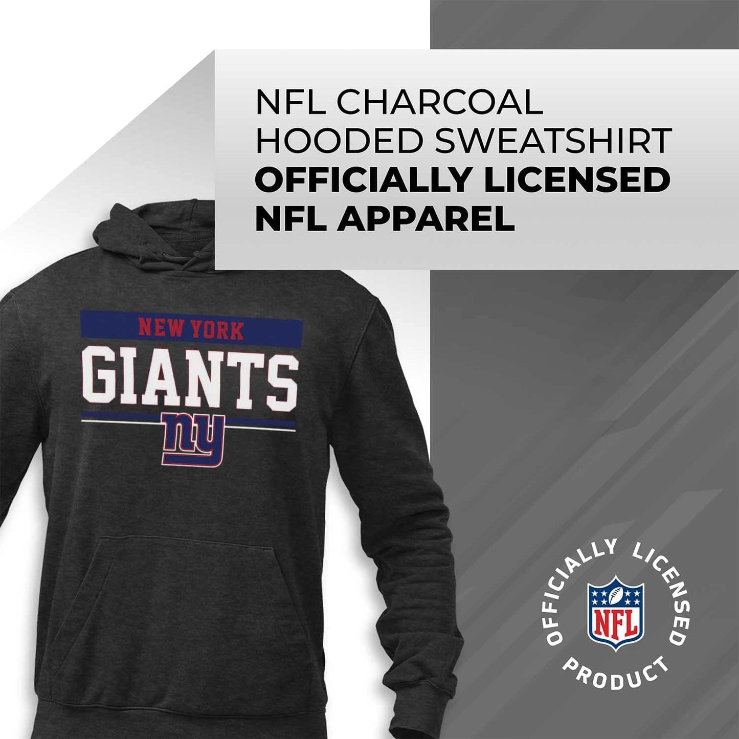 NFL Adult Gameday Charcoal Hooded Sweatshirt - Cotton & Polyester Blend - Stay Warm and Represent Your Team