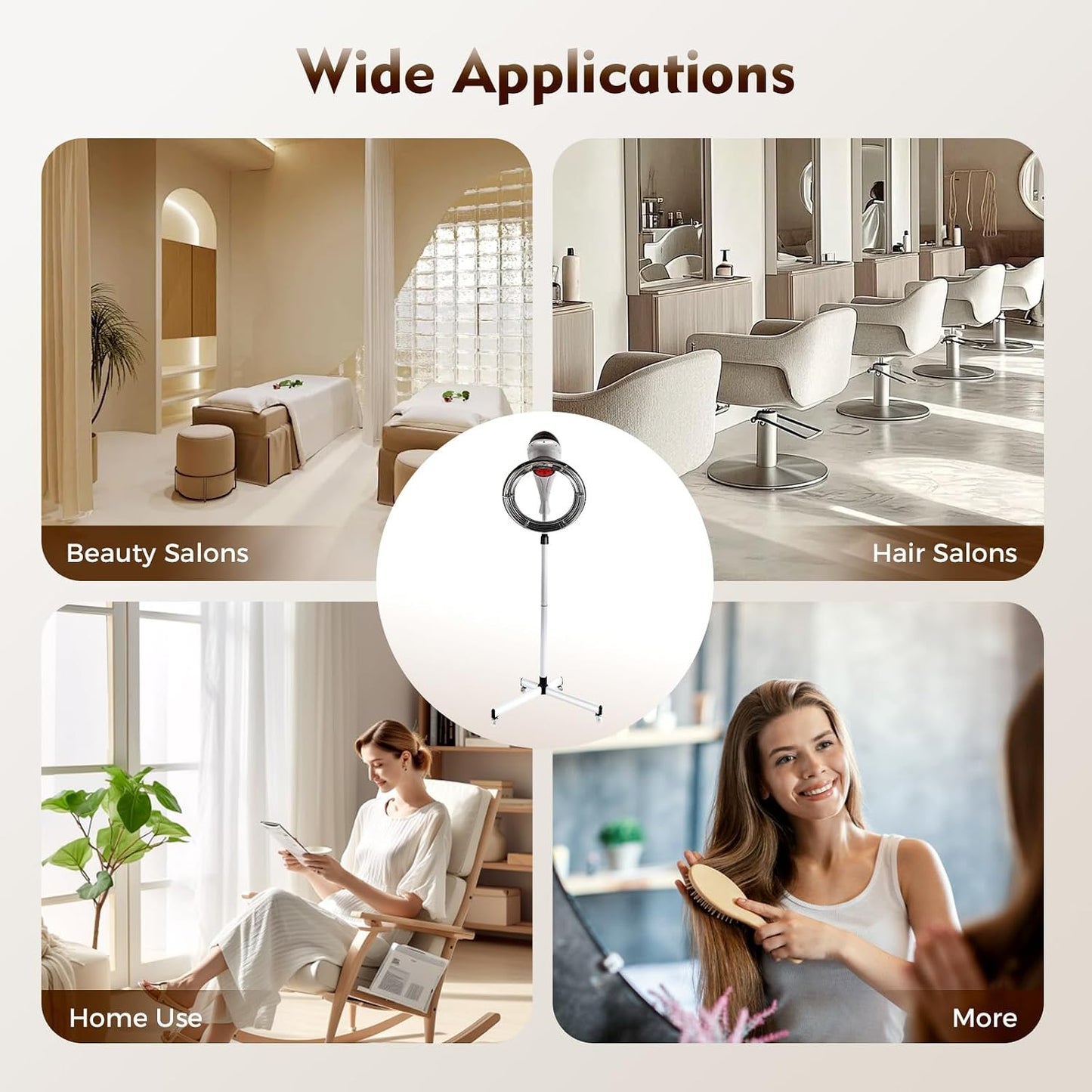 Multifunction Stand Hair Dryer, 950W Free-Stand Hair Dryer Color Processor Drying Perming Machine Orbiting Rotating Hair Perm Salon Styling