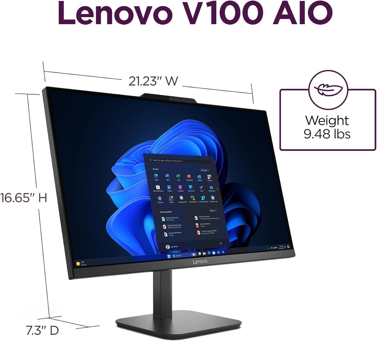 AIO 24" FHD All-In-One Desktop Computer, Lifetime Office 365 for Web, Intel 4-Core Processor, 32GB DDR4 RAM, 1TB Pcie SSD, Wifi 6, Bluetooth 5.2, HDMI, Onyx Black, KB, Windows 11 Home