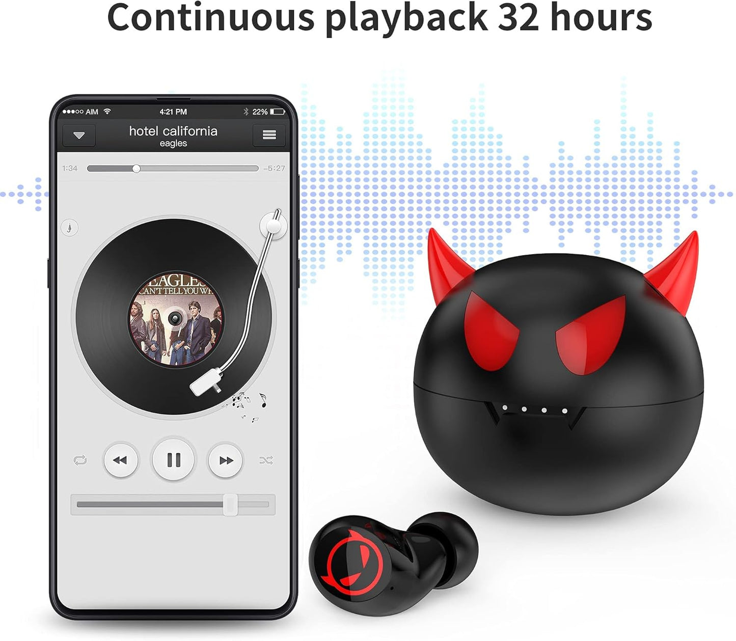 Bluetooth 5.1 Wireless Earbuds, IPX5 Waterproof Stereo Headphones with Mic and Touch Control, in Ear Noise Reduction Sports Earphones with Wireless Charging Case