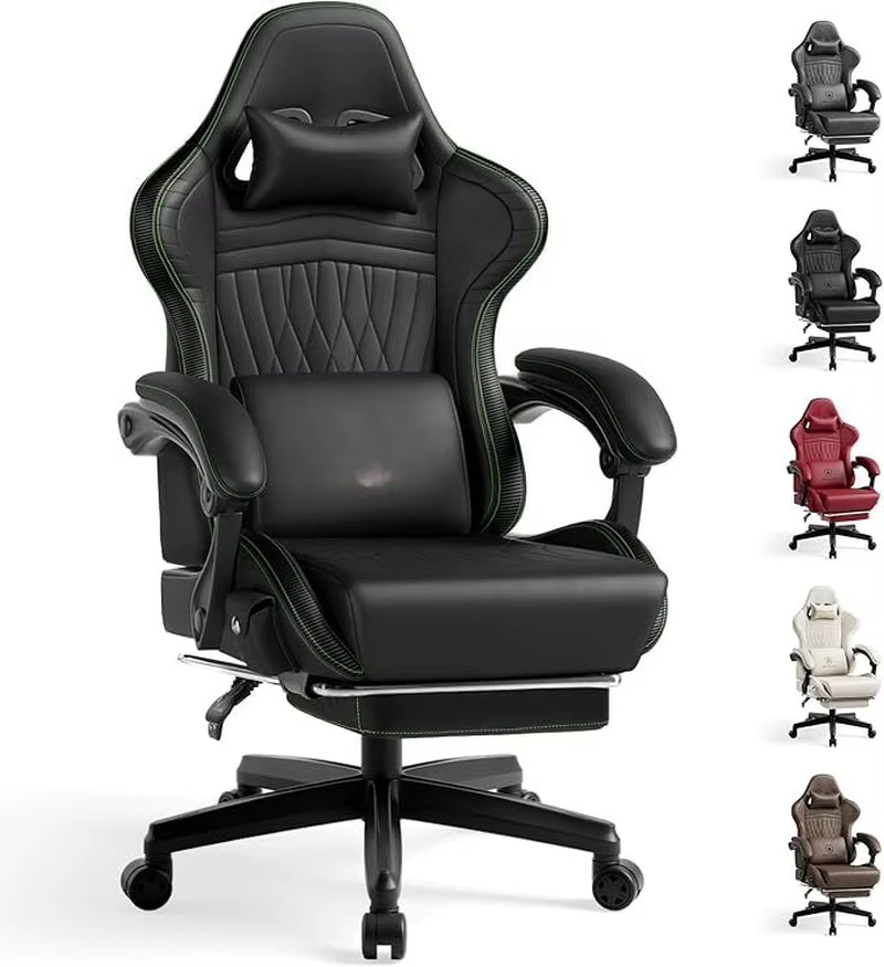 Gaming Chair with Speakers, Video Game Chairs with Footrest, PC Gamer Chairs for Adults - Padded High Back Ergonomic Re