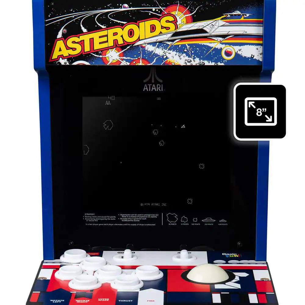 Atari Asteroids Counter Series Arcade Game with 8 In. Screen