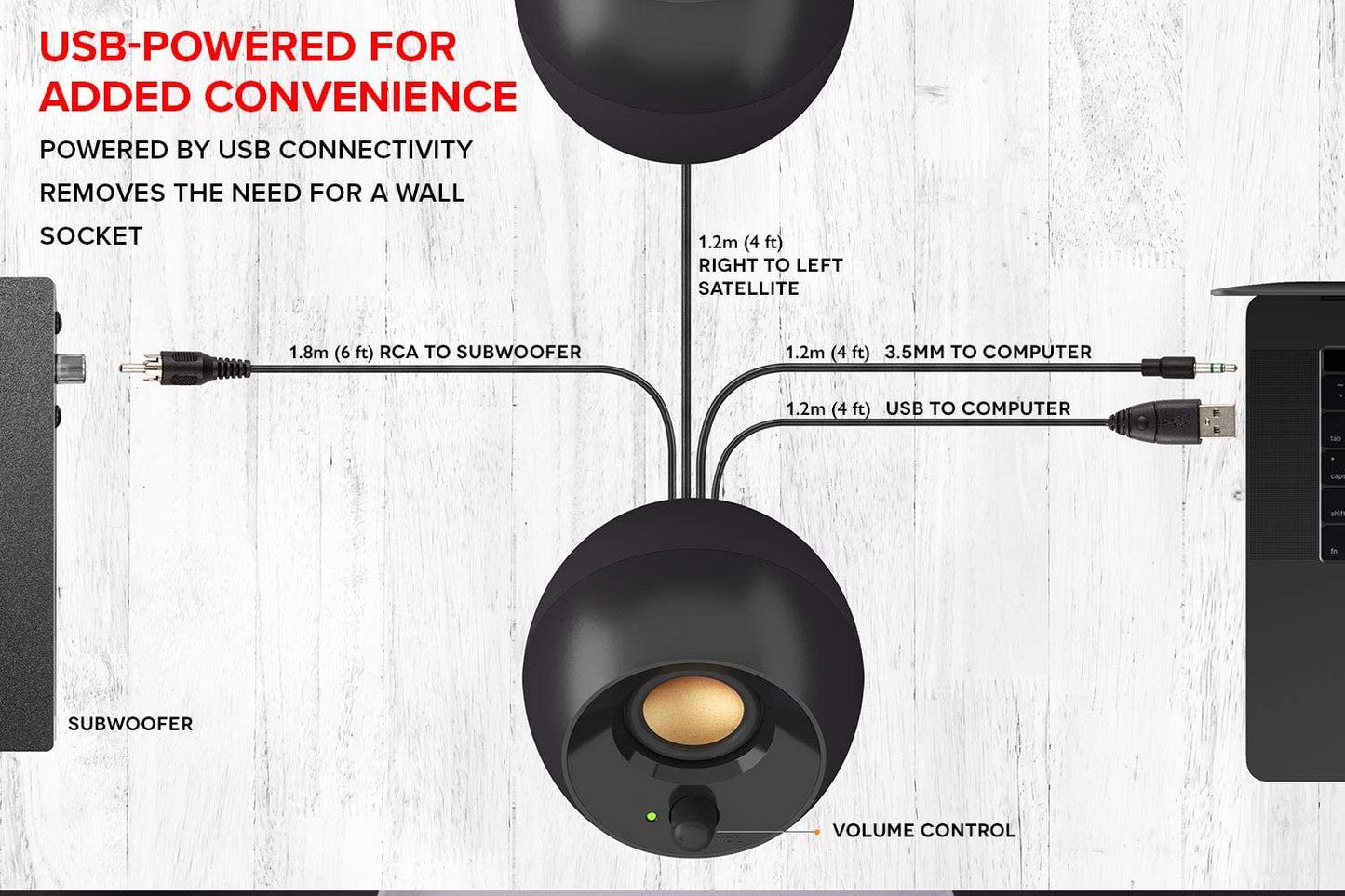 Pebble plus 2.1 Usb-Powered Desktop Speakers with Powerful Down-Firing Subwoofer and Far-Field Drivers, up to 8W RMS Total Power for Computer Pcs and Laptops (Black) | 2.1 Speakers, USB Audio, Subwoofer, Deep Bass, Far-Field Audio, Desktop Speakers, PC Audio