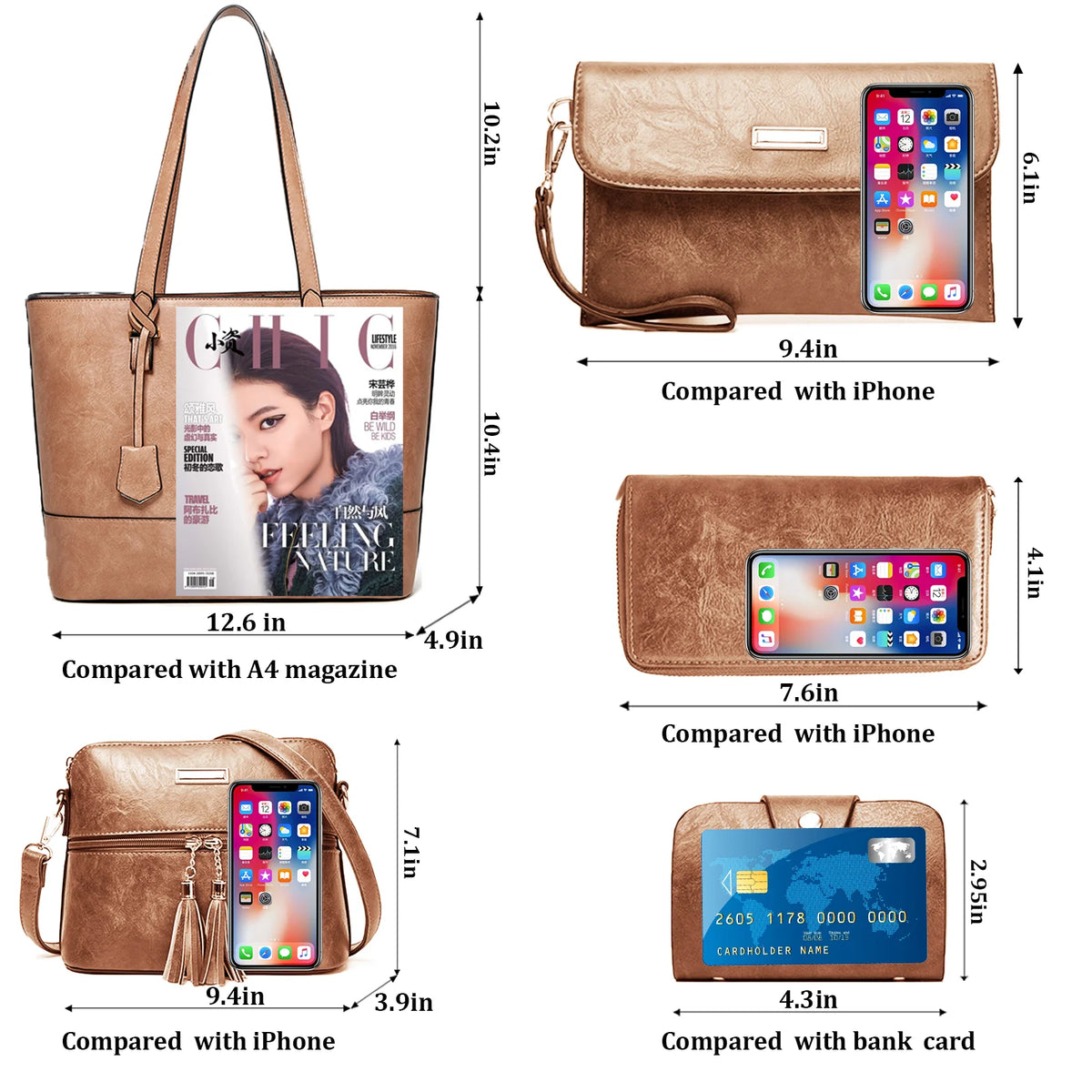 Satchel Purses and Handbags for Women Shoulder Tote Bags Wallets