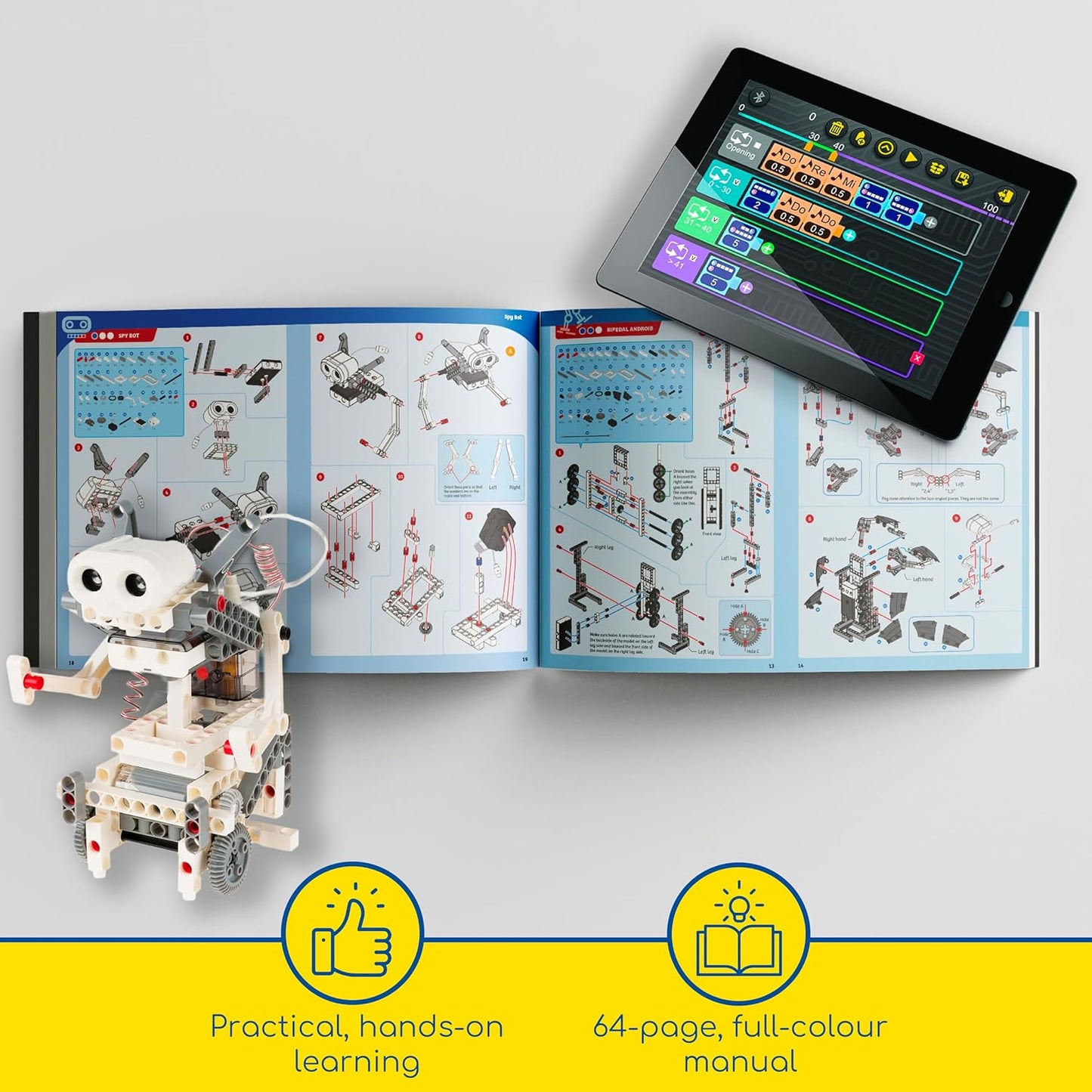 | Robotics Smart Machines | Robotics for Kids 8 and up | STEM Kit Builds 8 Robots | Full Color Manual to Help with Assembly | Requires Tablet or Smartphone | Parents' Choice Gold Award