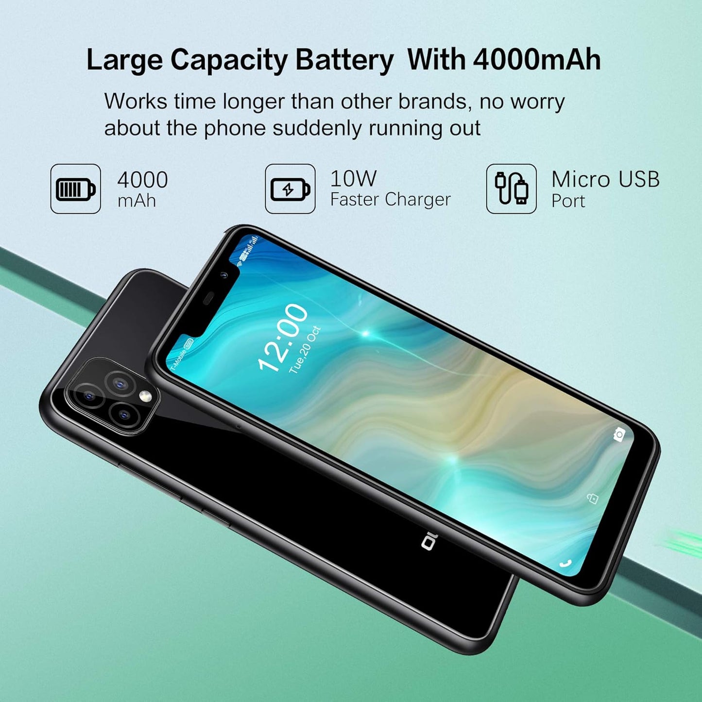 C22 Unlocked Smartphones (2021 New) 128GB/4GB Android 10 Unlocked Cell Phones with Dual Sim 256GB Expandable 5.86'' 4000Mah Face ID + Fingerprint GSM 4G LTE International Phones
