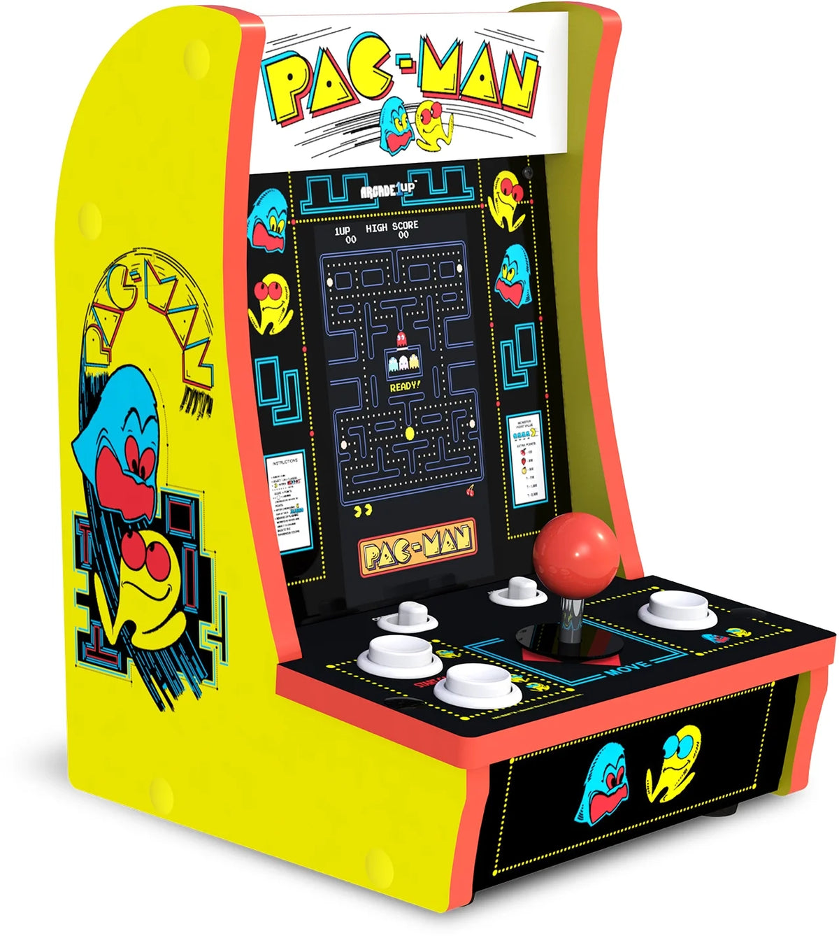Pac-Man Countercade - 3 Classic Games, Retro Game Console for Home, Portable Console with 7-Inch Screen, Table-Top Video Game for Game Room