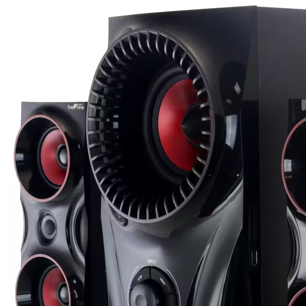 2.1 Channel Surround Sound Bluetooth Speaker System in Red