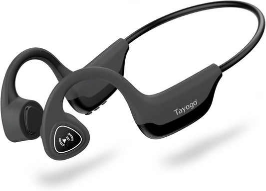 Bone Conduction Headphones, Wireless Bluetooth Bone Conducting Earbuds, Open Ear Headset with Mic, for Running, Cycling, Yoga (Gray)