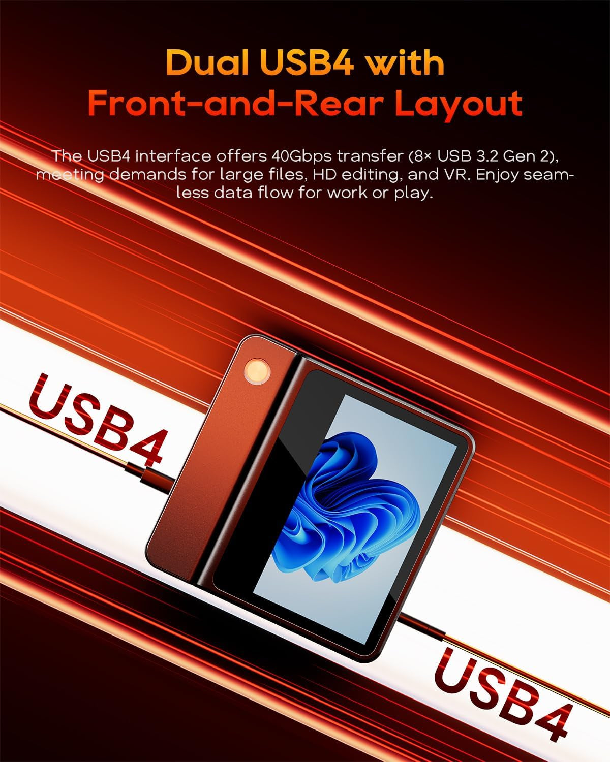 G-FLIP Mini PC, AMD Ryzen 7 H255, 5-Inch Foldable Touchscreen, Barebone Mini Computer, Dual USB4, Oculink, Dual 2.5Gbe LAN, 2× DDR5 Slots, 2× M.2 Nvme Slots, No RAM/SSD/OS