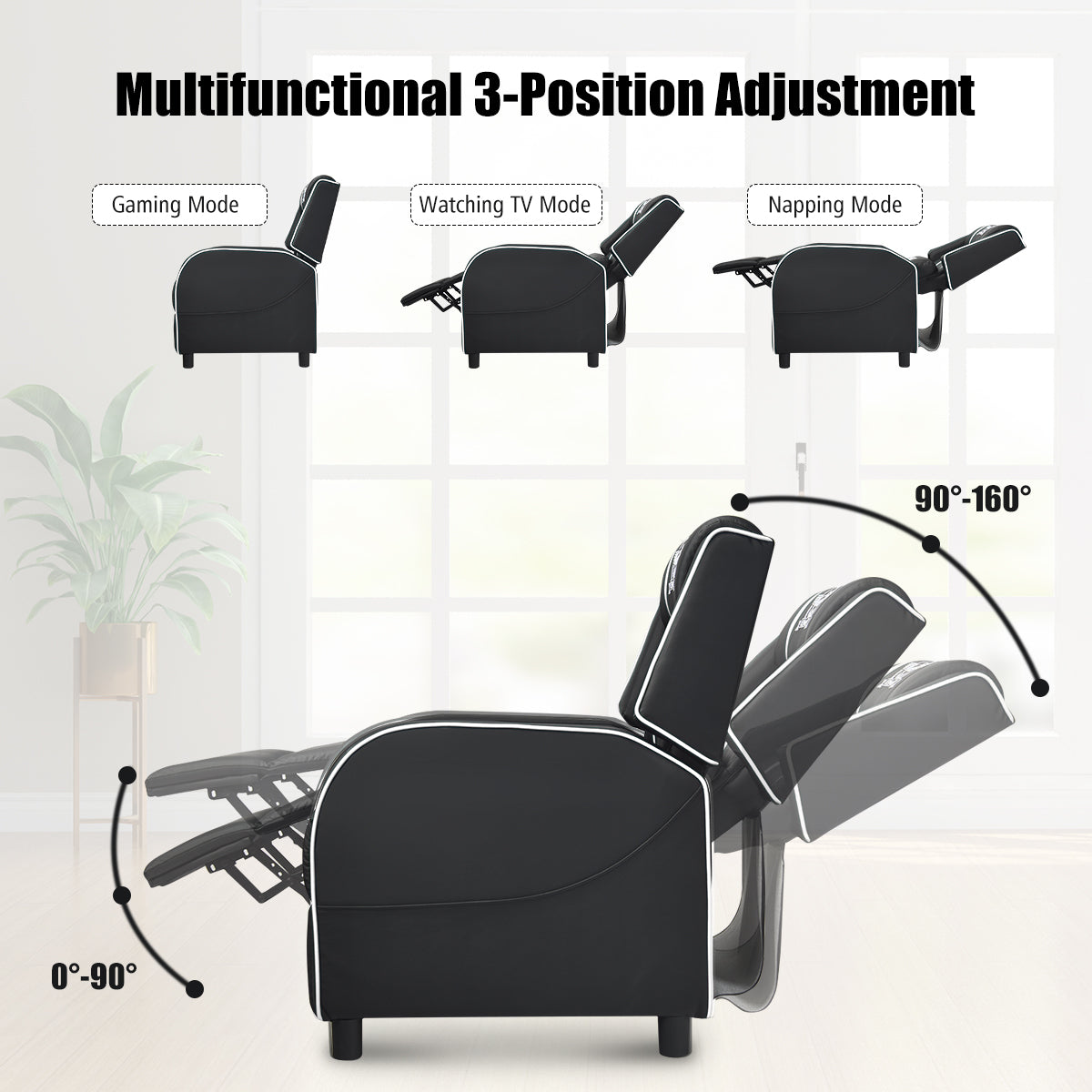 Massage Gaming Recliner Chair Racing Single Lounge Sofa Home Theater Seat