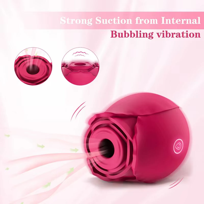 Powerful Sucking Rose Vibrator Toy for Women Vacuum Stimulator Oral Nipple Clit Sucker Female Sex Toys Goods for Female Adults