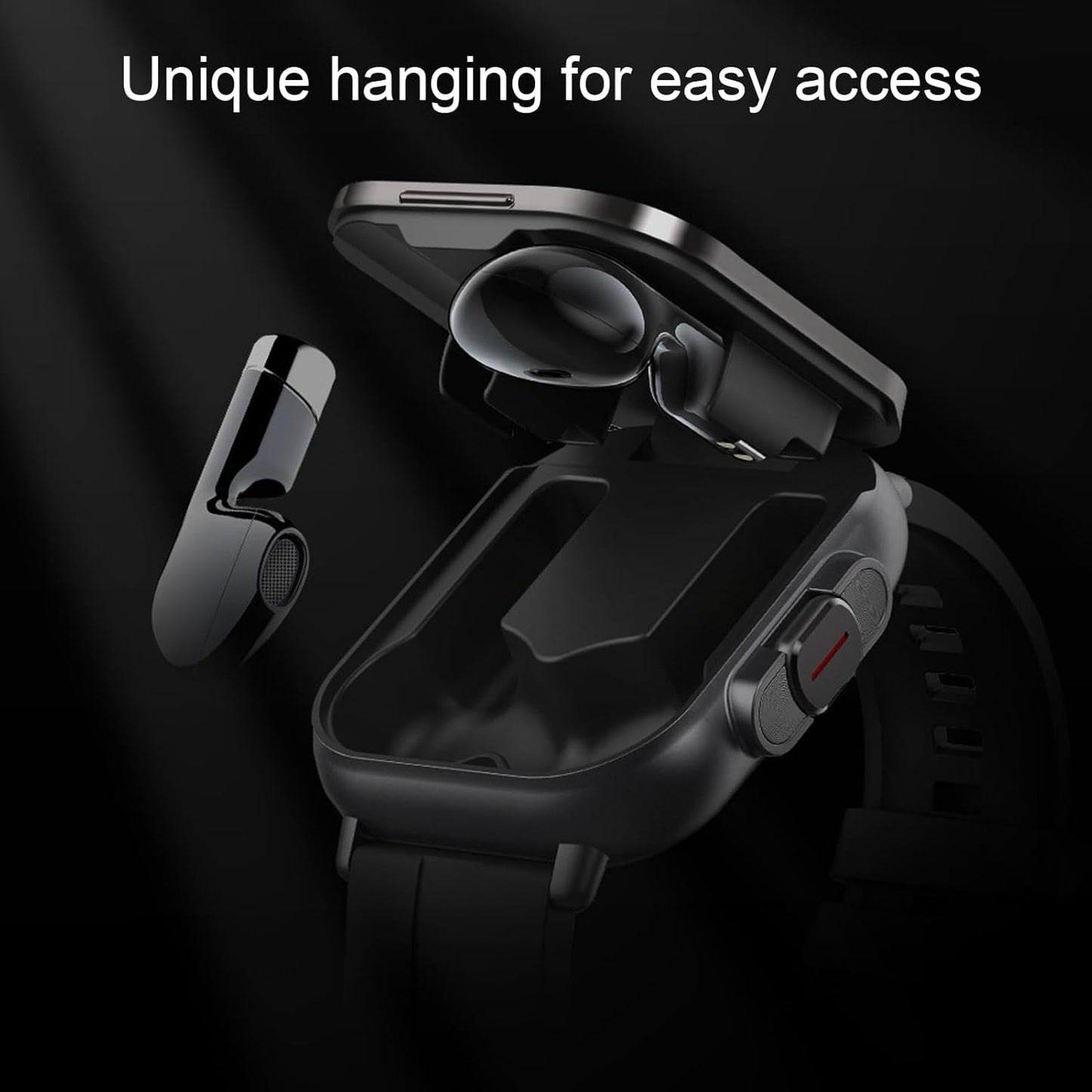 Smartwatch with Earbuds, Earbuds Watches with Silicone Band, 2.01 Inch Screen, Tracker Watch with Earbuds Inside, Support NFC, IP67, Charging