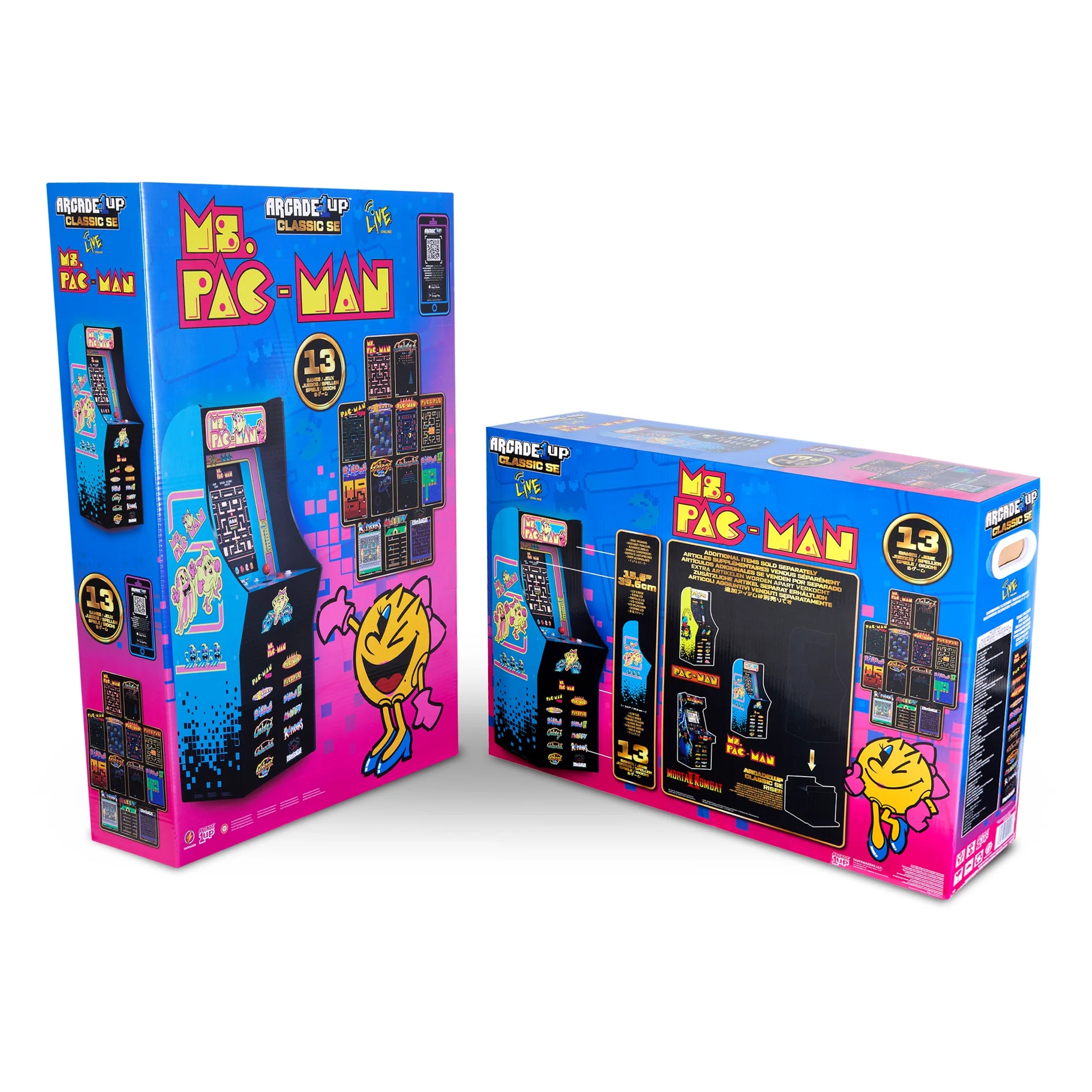 Ms. Pac-Man Classic SE Arcade Machine with 13 Games Included, 4 Feet Tall