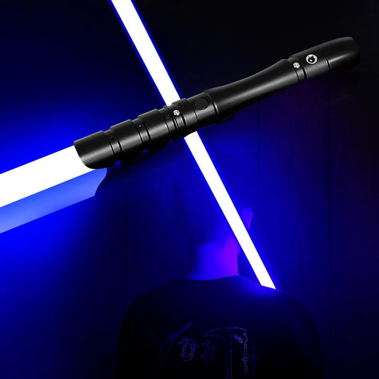 Dueling Lightsaber Zero 1 Black Series | Swing Light Sabers | FOC FX Sabers with 3 Sound Fonts | Heavy-Duty Light Sword | Black Metal Hilt for Adults, Boys, Teens (Blue)
