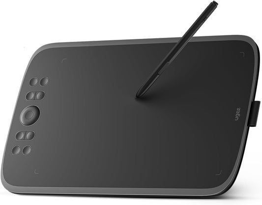 Upgrade M908 10X6.25Drawing Tablet,Graphics Tablet with 8 Hot Keys & Scroll Wheel,Battery Free Stylus of 16K Levels Pressure Sensitivity Drawing Pad Compatible with Windows/Mac/Android Art Tablet