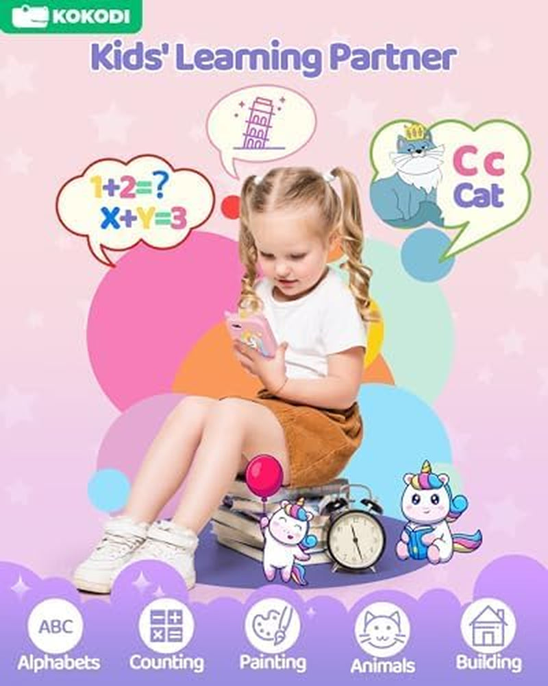 KOKODI Kids Smart Phone Toys, Birthday Gifts Unicorn Toddler Play Phone for Girl