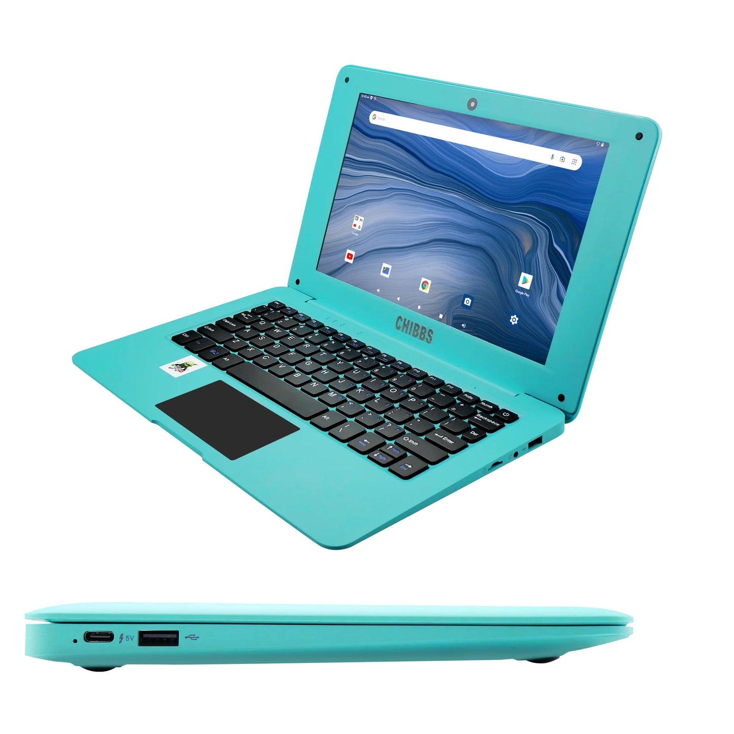 T&C Laptop Computer-10.1" Inch Kids Laptop Powered by Android 7.1.1 OS, 2Gb Ram +32Gb, Bluetooth, Wi-Fi- Blue