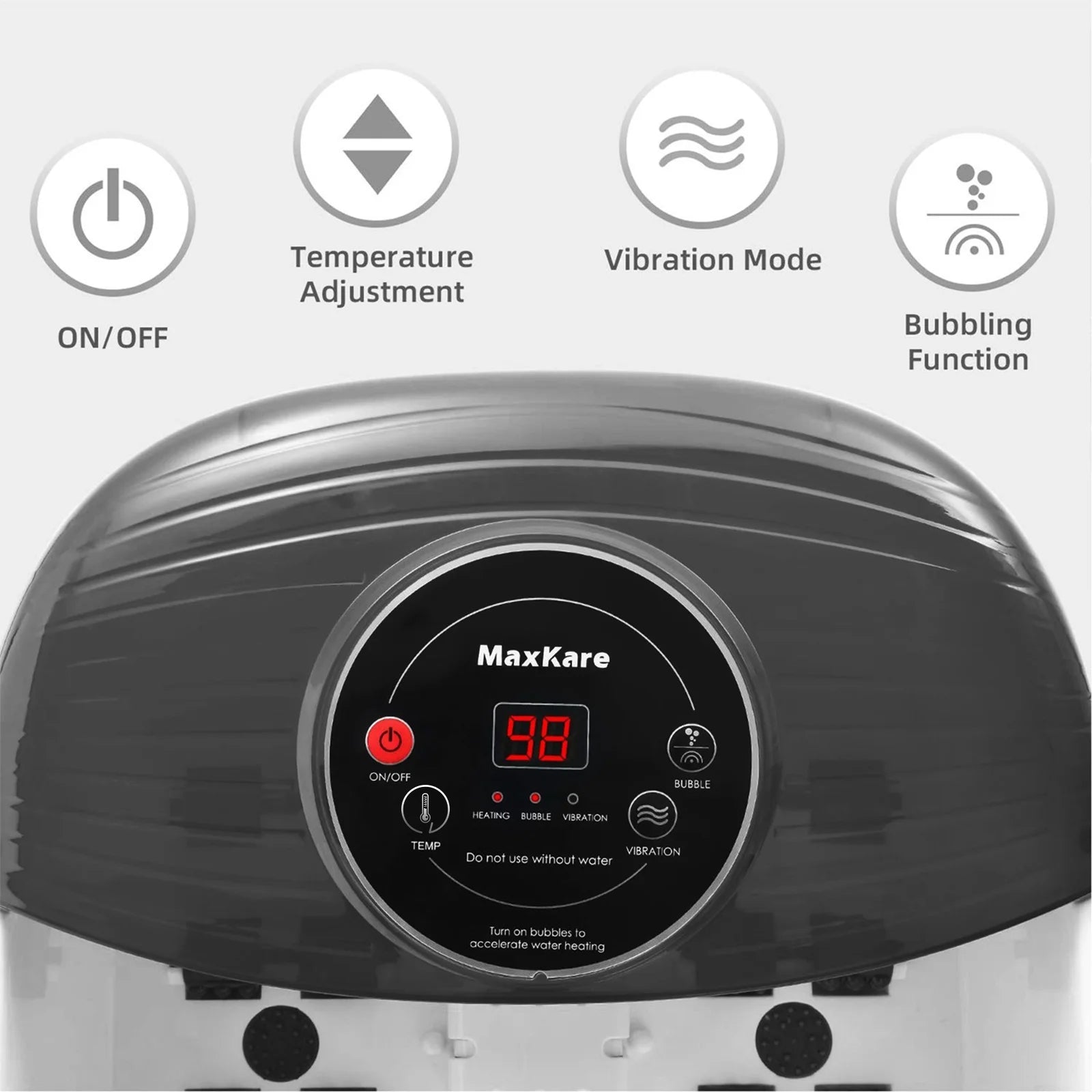 Foot Spa Bath Massager with Heat, Bubbles, and Vibration for Soothe and Comfort Feet, Black