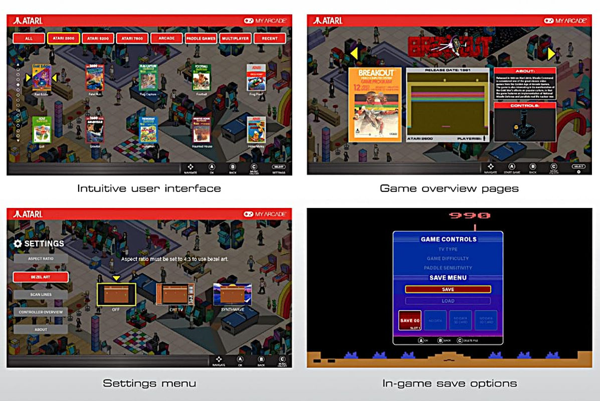 Atari Game Station Pro: Retro Video Game Console with 200+ Games, Wireless Joysticks, RGB LED Lights