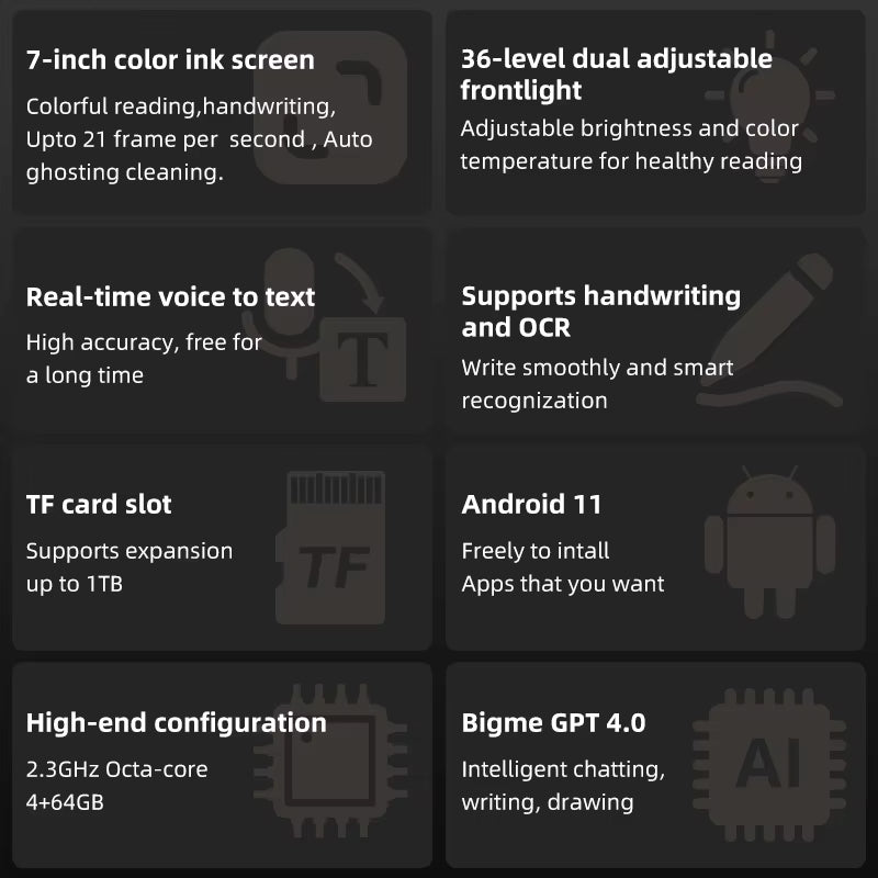 B751C 7-Inch Color Eink Screen E-Book Reader Electronic Paper Book Reading E Ink Ebook Ereader Tablet