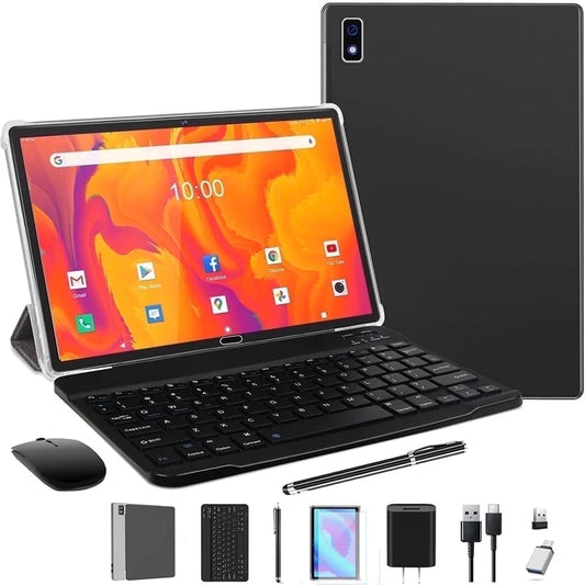 Android 13 Tablet , 4GB+64GB Storage Tablet with Keyboard, Google GMS Certified, Dual 13MP+5MP Camera, Wifi, Bluetooth, IPS Full HD Display