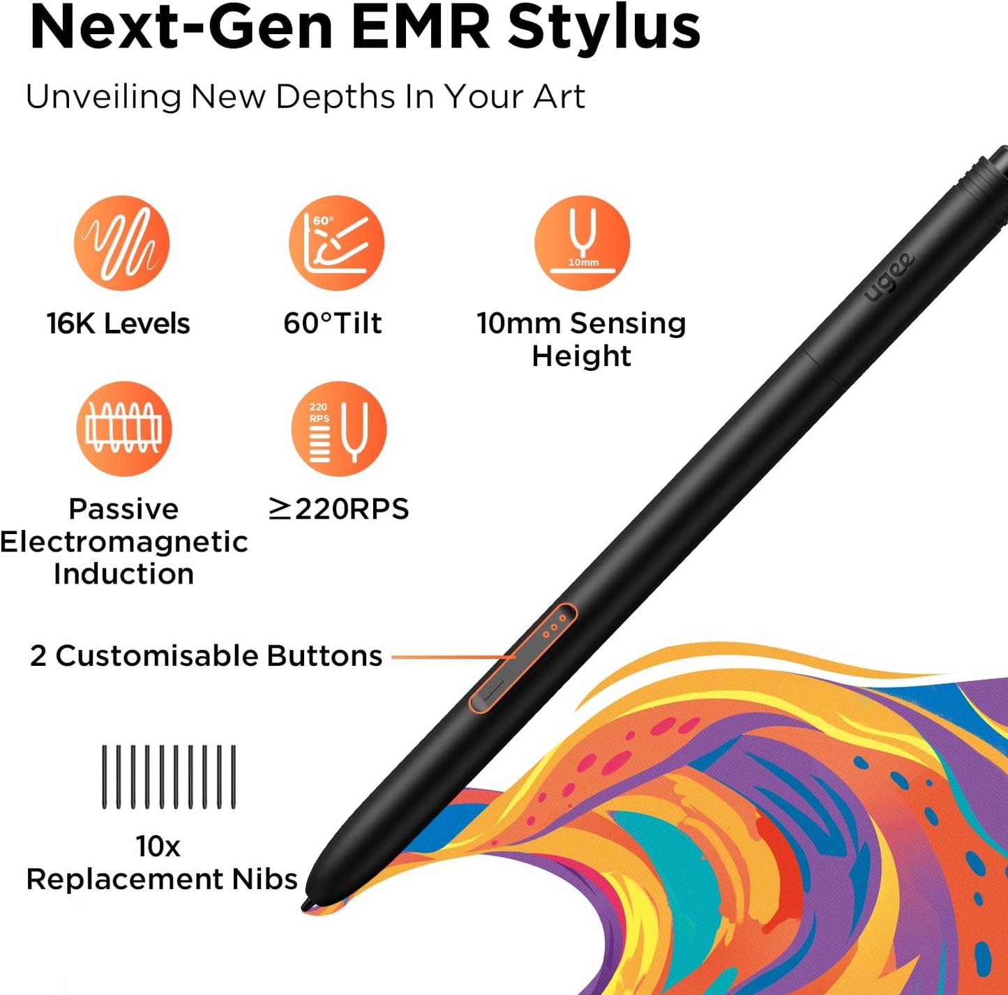 Upgrade M908 10X6.25Drawing Tablet,Graphics Tablet with 8 Hot Keys & Scroll Wheel,Battery Free Stylus of 16K Levels Pressure Sensitivity Drawing Pad Compatible with Windows/Mac/Android Art Tablet