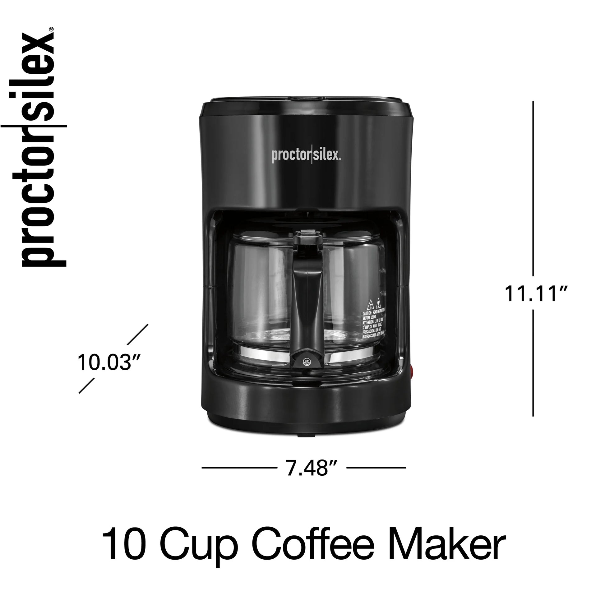 10-Cup Drip Coffee Maker Machine with Glass Coffee Pot, Black