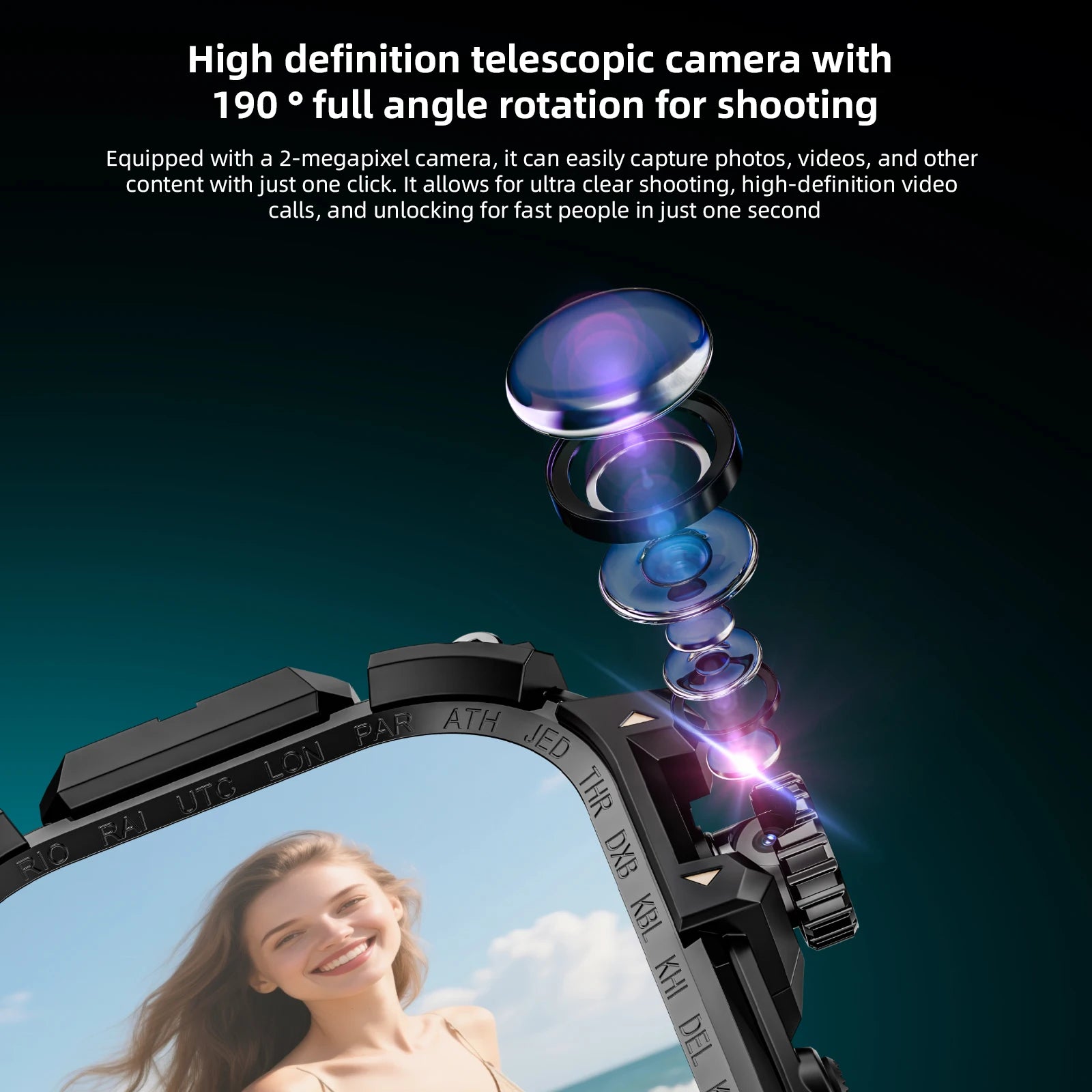 APPLLP 7 MAX Android Smart Watch Phone Amoled Touch Screen Rotating Camera Wifi 4G SIM Card Watch Outdoor Fitness Tracker
