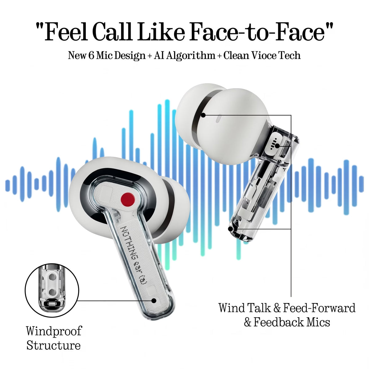 Ear (A) Wireless Earbuds, 45Db Hybrid Noise Cancelling Earbuds, Hi-Res Audio, Advanced Equaliser, Dual Connect, 6 Mics, 42.5H Playtime Ear Buds Wireless Bluetooth, White