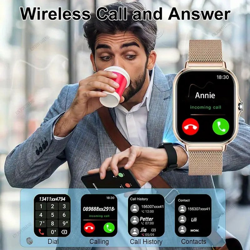 New Smartwatches Now on Sale, Featuring Message Alerts, Call Answering, Health Monitoring, Activity Tracking, Notification Reminders, and Fitness Functions.