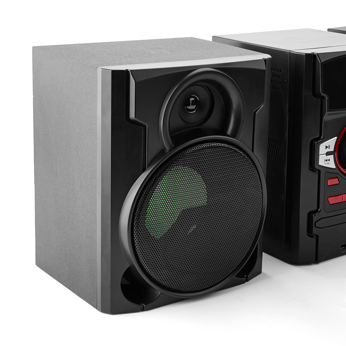 . CD Stereo System 100W with Bluetooth and USB Charging
