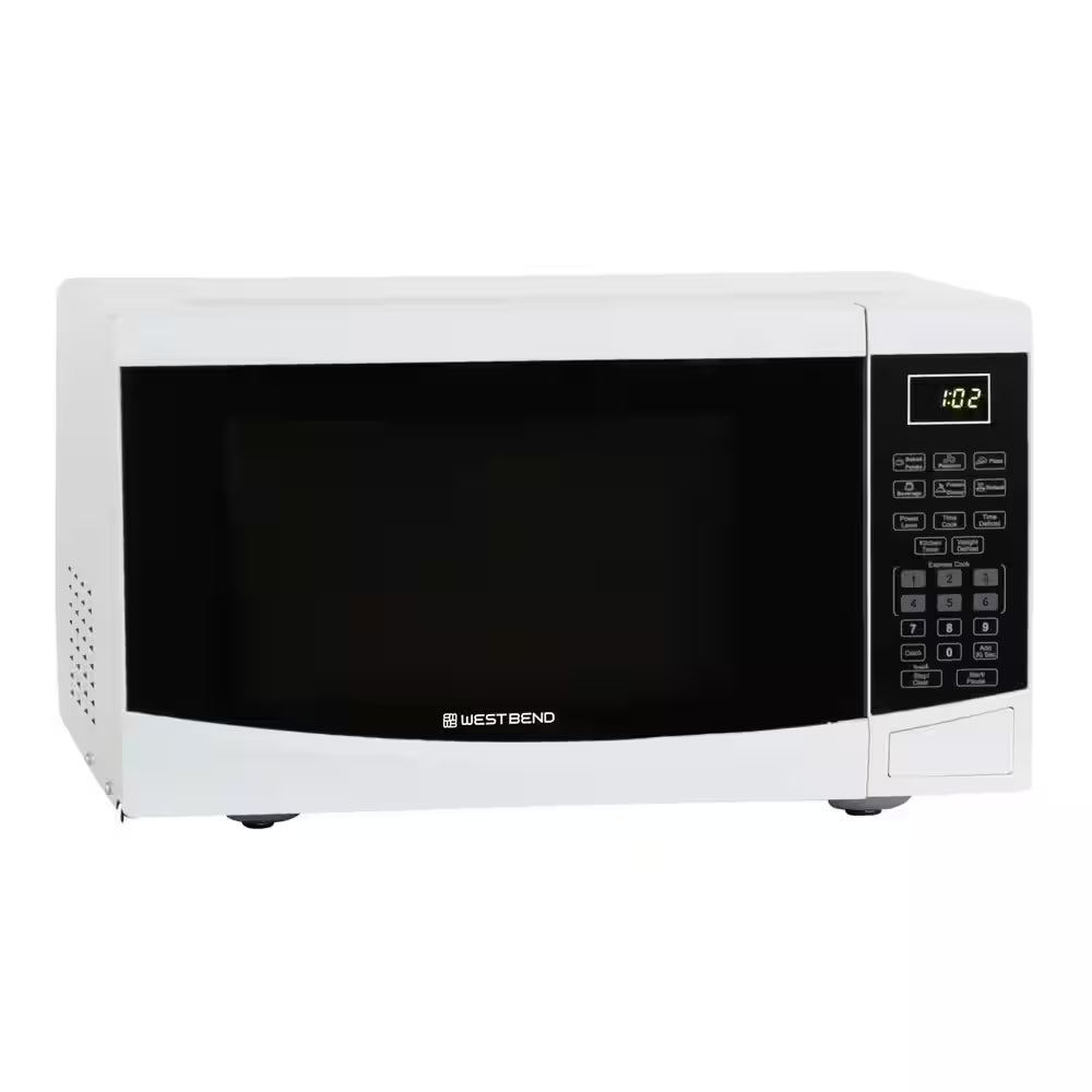 19 In. Width 0.9 Cu. Ft. White 900 Watt Countertop Microwave