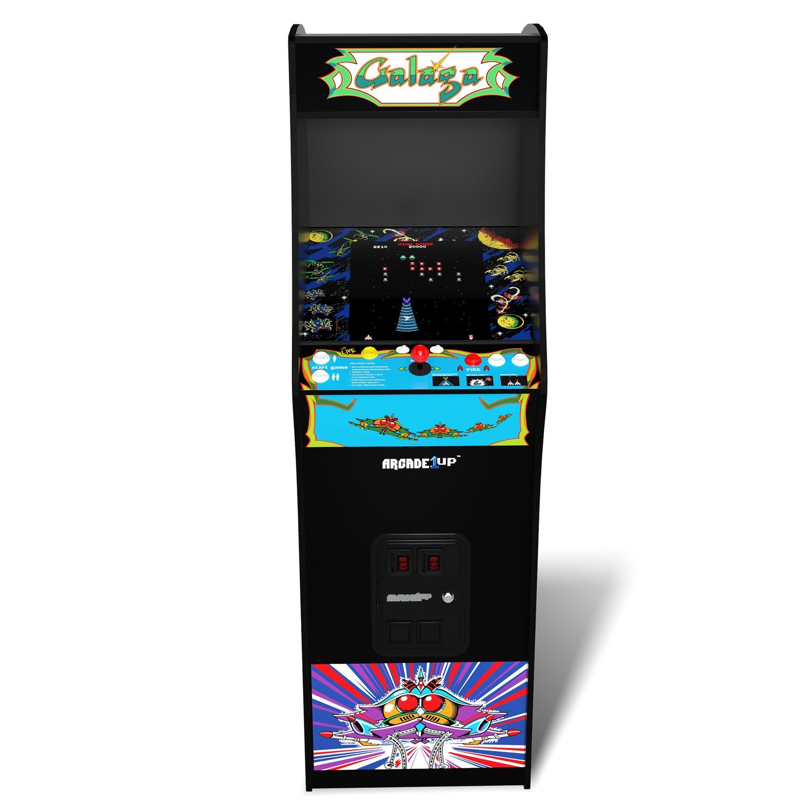 Arcade1Up GALAGA Deluxe 14 in 1 Arcade Game Machine 5-Foot Stand-Up Cabinet