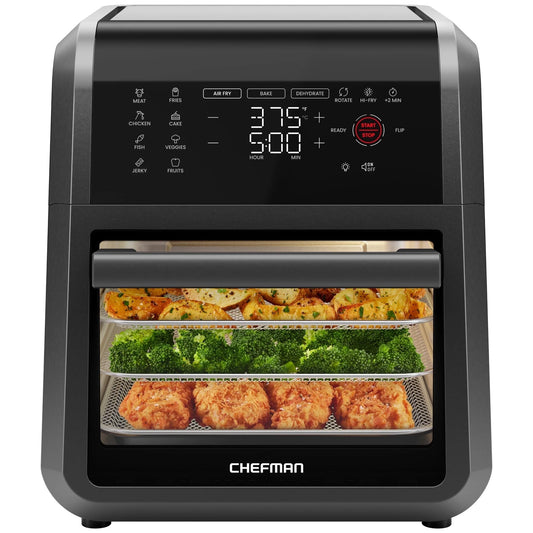 6-In-1 Multifunctional Air Fryer Oven W/ 12 Qt Capacity, Digital Touchscreen - Black