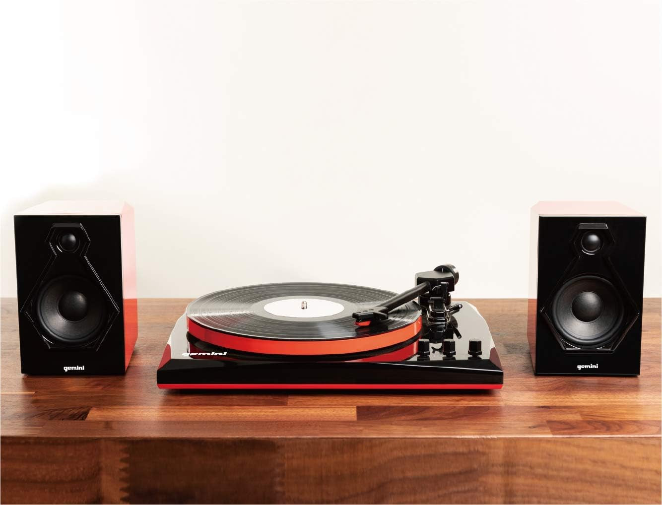 Bluetooth Turntable with Built-In Speakers, Red (TT-900BR) | Bluetooth Turntable with Built-In Speakers - 3-Speed, Ceramic Cartridge - RCA Output - Easy Setup