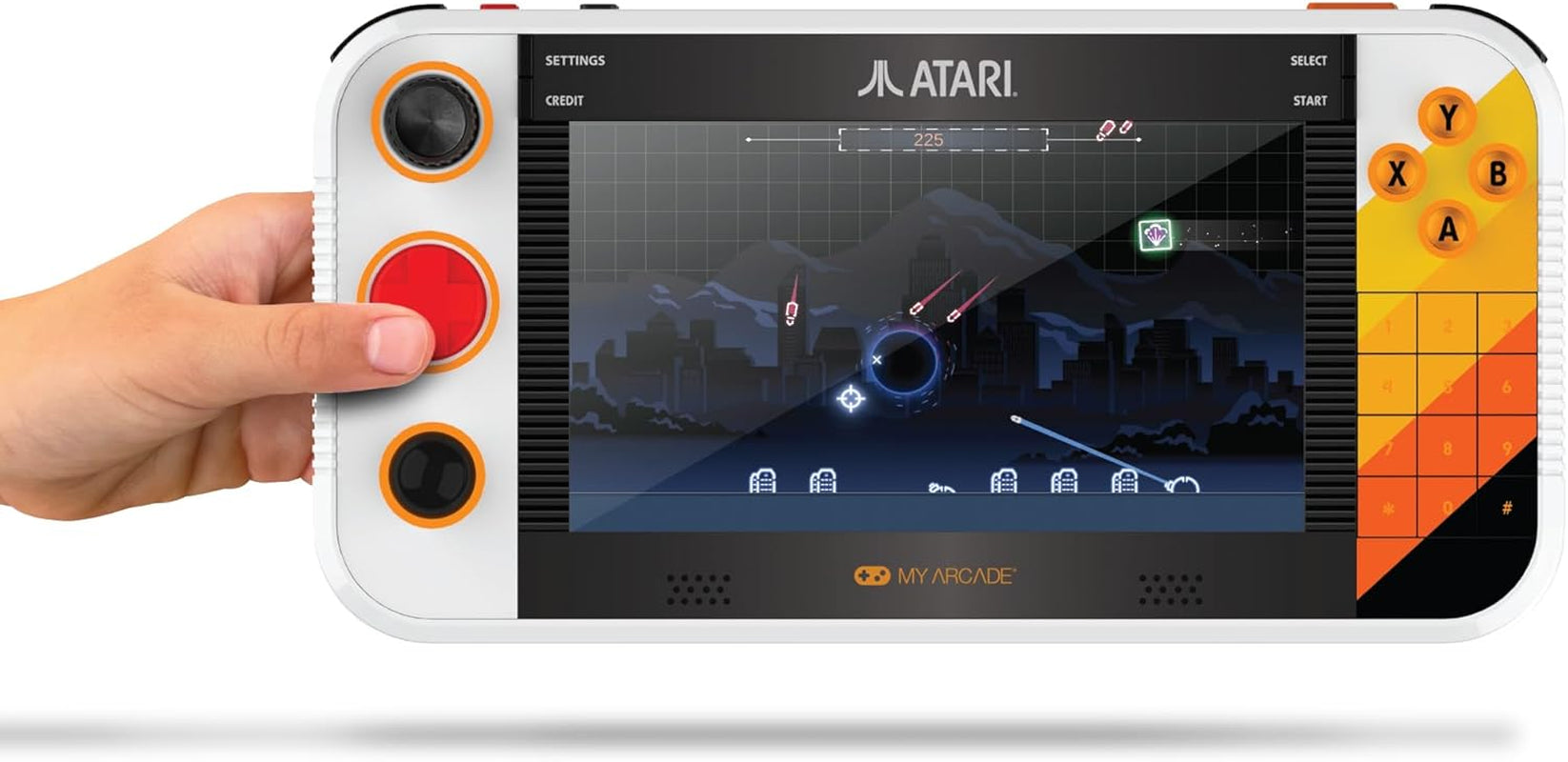 Atari Gamestation Go: Rechargeable Battery, over 200+ Preloaded Retro Video Games Including Pac-Man, Recharged, & Balls of Steel, Wi-Fi, Smartglow, 7 Inch Display