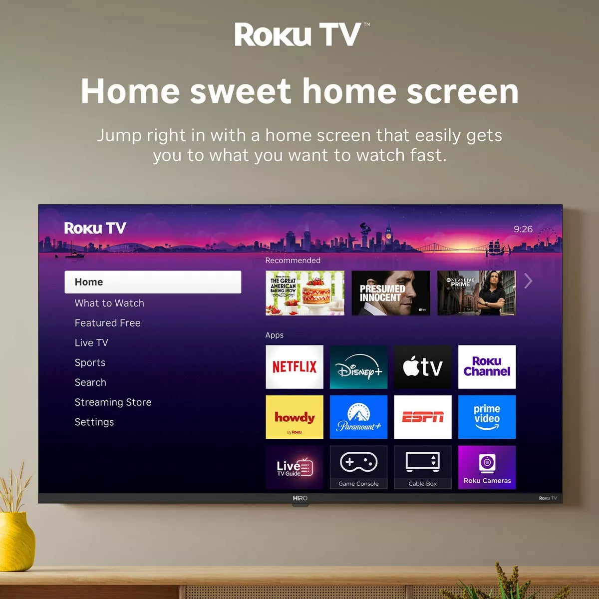 Hiro Roku TV 40" 1080P Full HD Smart TV Flat Screen LED Television with Roku TV and Dolby Audio for Streaming