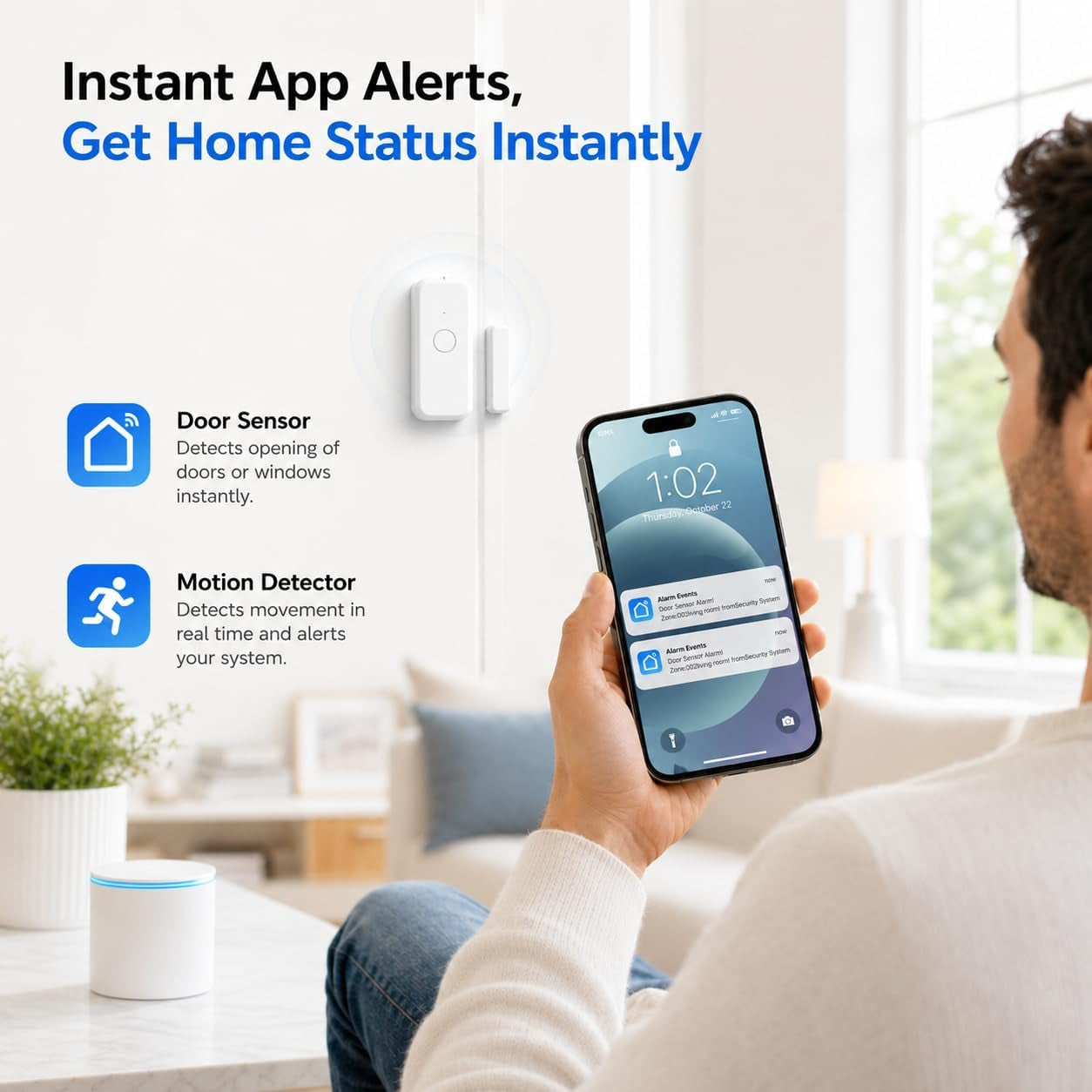 Wireless Home Security System Wifi/4G Home Alarm System with Phone APP Alert | Voice Control | No Subscription Fees | 24/7 Monitoring | Alexa Compatible