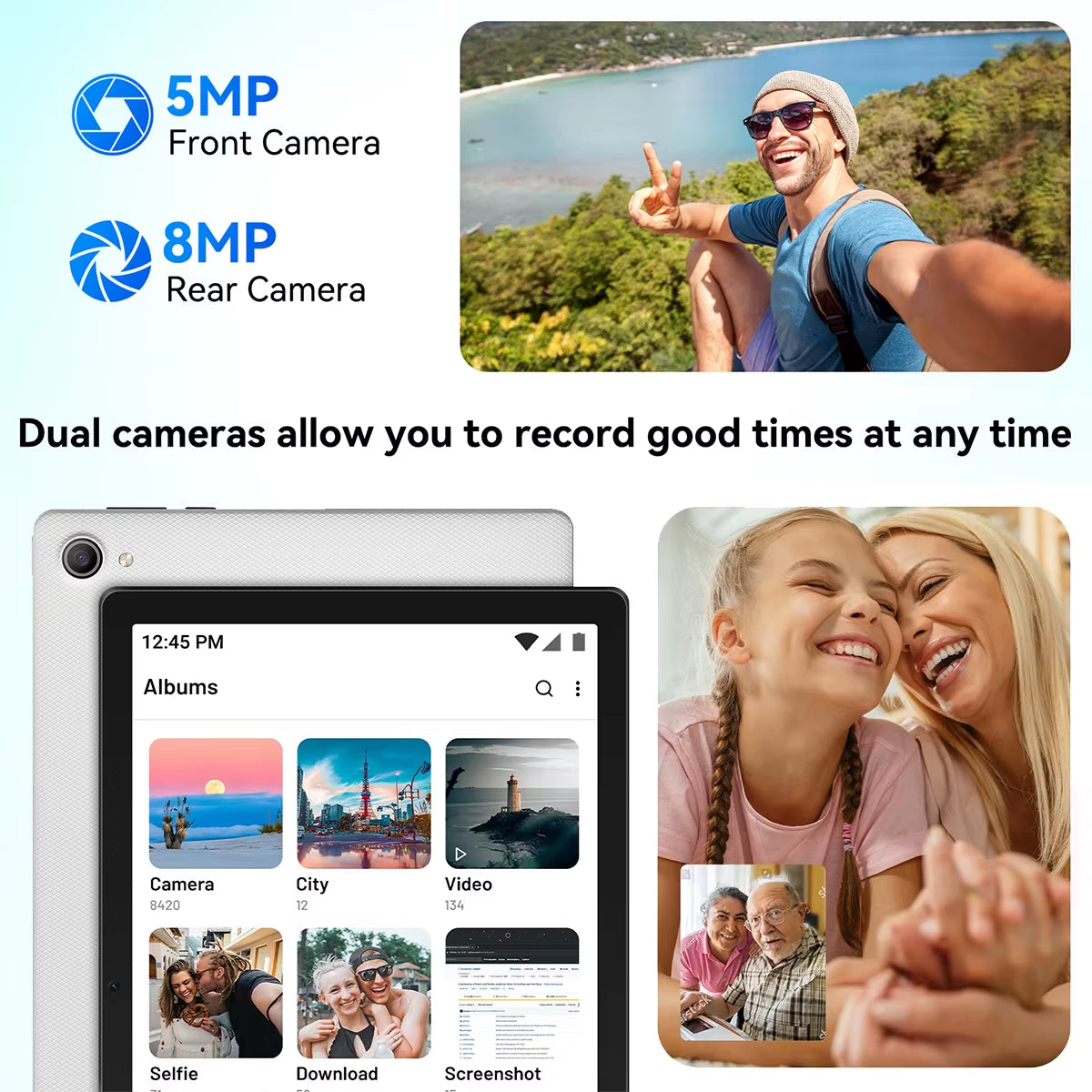 New 10.1 Inch Tablet Android 14 Phablet 8GB RAM 32GB ROM Widevine L1 HD Octa-Core 2.0 Ghz Wifi 6 Bluetooth 5.0 5000Mwh Battery