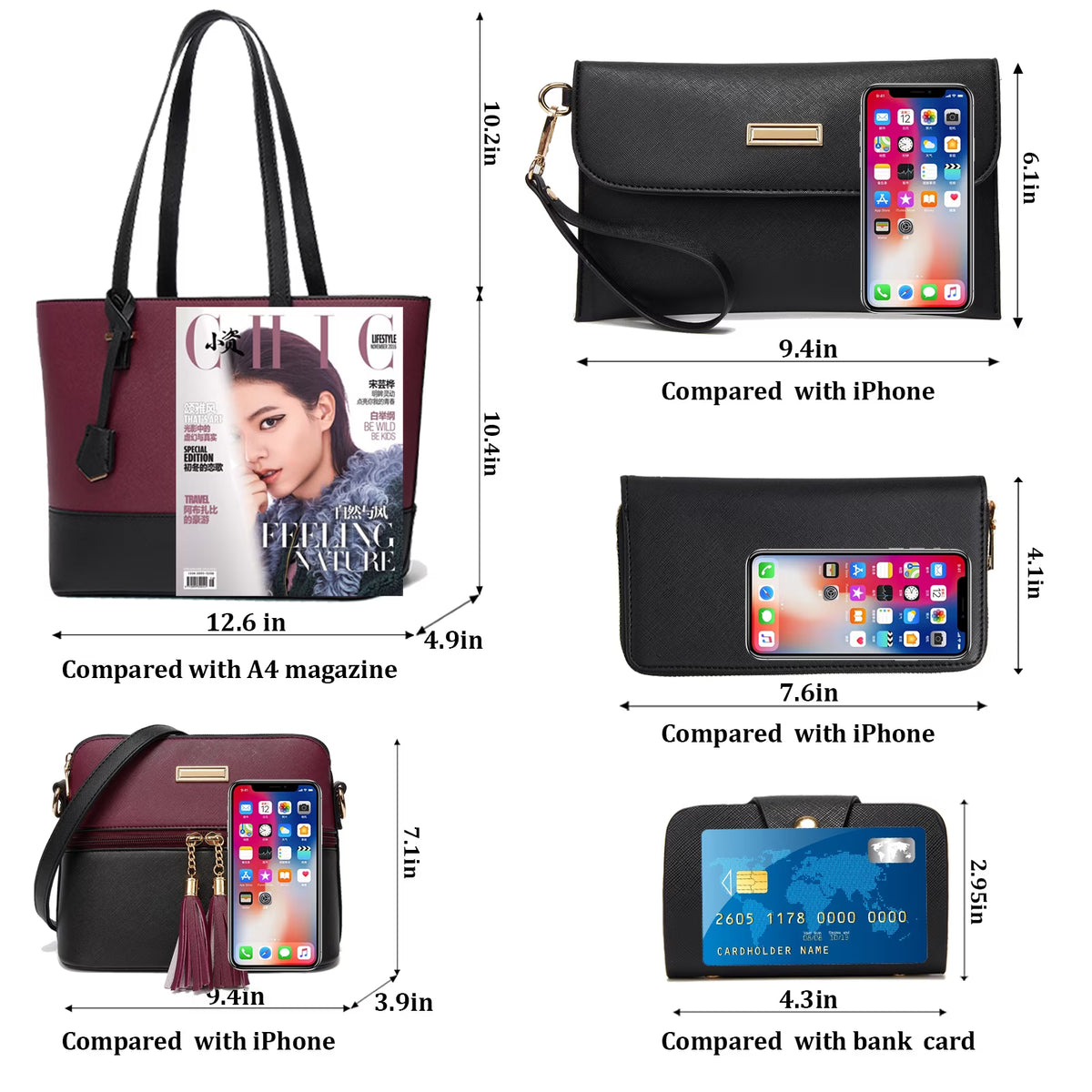 Satchel Purses and Handbags for Women Shoulder Tote Bags Wallets